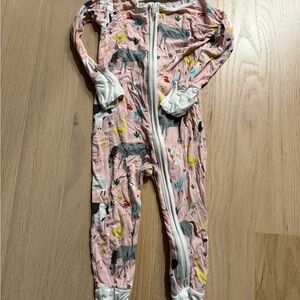 Little Sleepies Pink Animal Print Footie